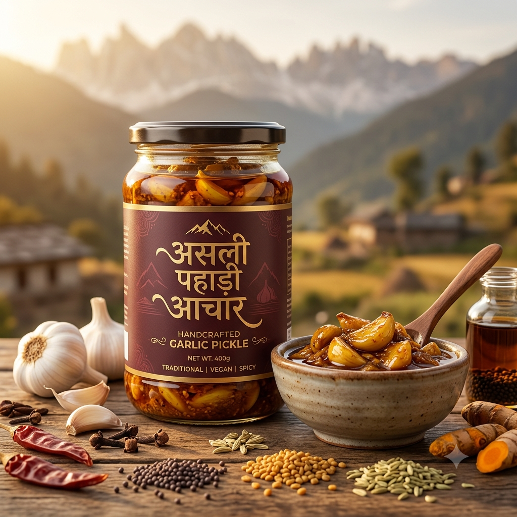 असली पहाड़ी लहसुन का अचार | Homemade Garlic Pickle | Traditional Himalayan Recipe | 100% Natural