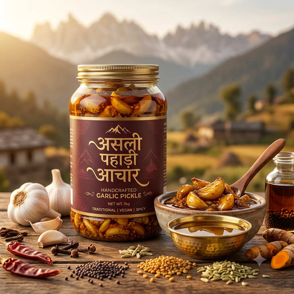 असली पहाड़ी लहसुन का अचार | Homemade Garlic Pickle | Traditional Himalayan Recipe | 100% Natural